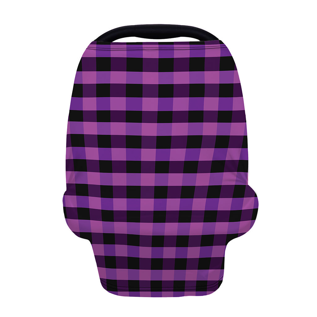 Dark Purple Check Pattern Print Baby Seat Cover