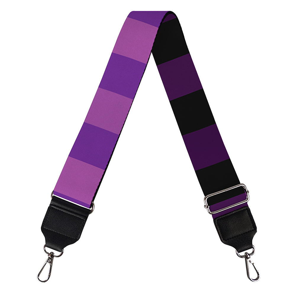 Dark Purple Check Pattern Print Bag Strap
