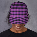 Dark Purple Check Pattern Print Baseball Cap