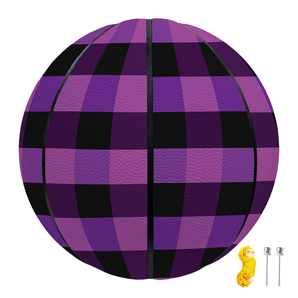 Dark Purple Check Pattern Print Basketball