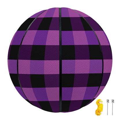Dark Purple Check Pattern Print Basketball