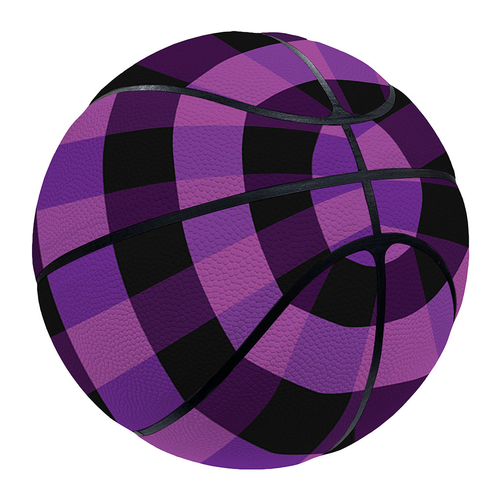 Dark Purple Check Pattern Print Basketball