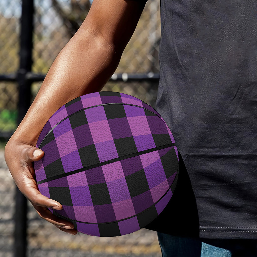 Dark Purple Check Pattern Print Basketball