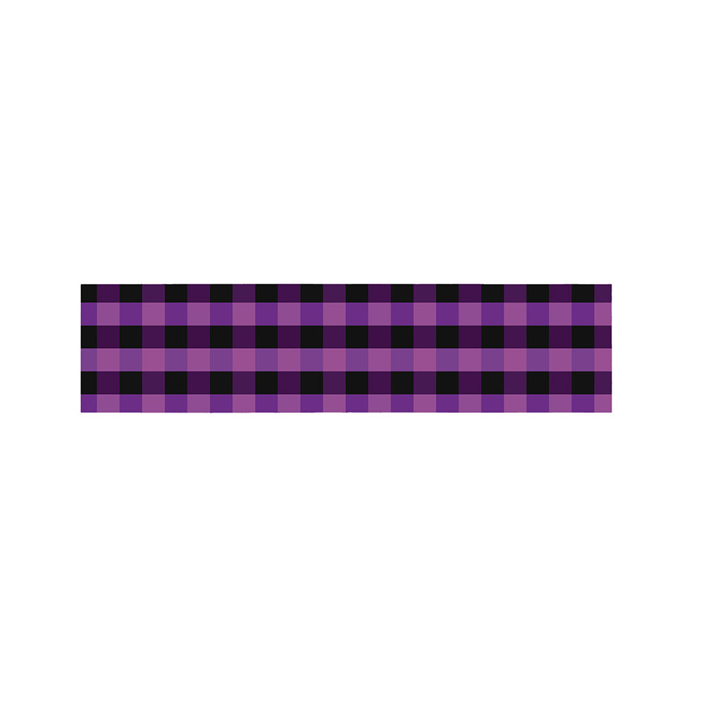 Dark Purple Check Pattern Print Bed Runner