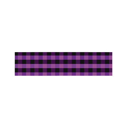 Dark Purple Check Pattern Print Bed Runner