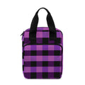 Dark Purple Check Pattern Print Bible Tote Bag
