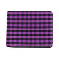 Dark Purple Check Pattern Print Bifold Wallet