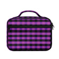 Dark Purple Check Pattern Print Briefcase Bible Bag