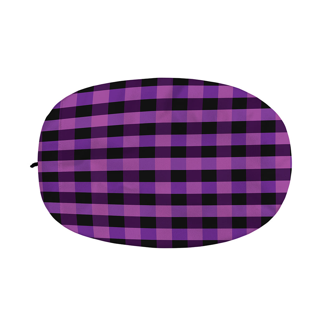 Dark Purple Check Pattern Print Car Side Mirror Covers