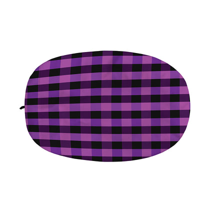 Dark Purple Check Pattern Print Car Side Mirror Covers