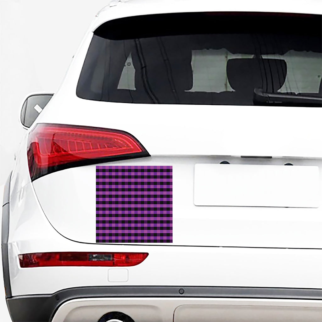 Dark Purple Check Pattern Print Car Sticker