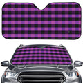 Dark Purple Check Pattern Print Car Windshield Sun Shade