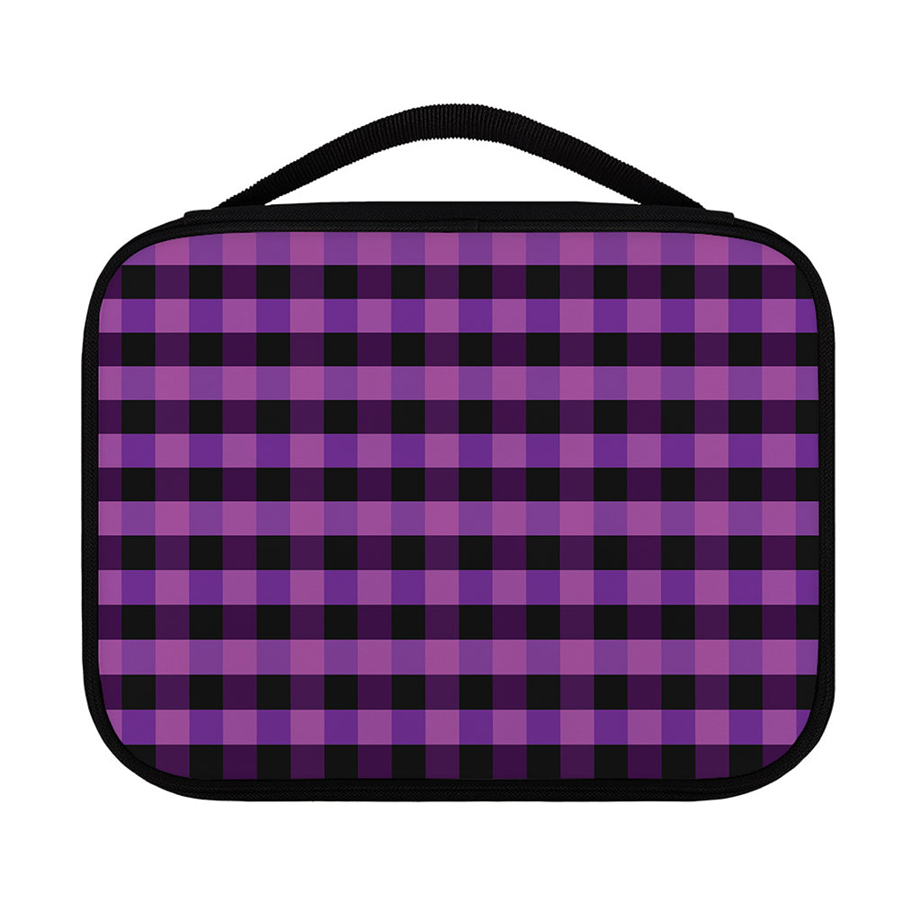 Dark Purple Check Pattern Print Classic Bible Case