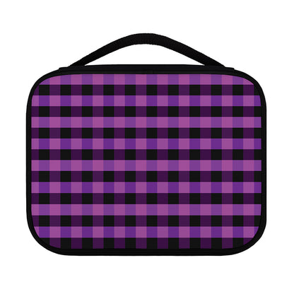 Dark Purple Check Pattern Print Classic Bible Case
