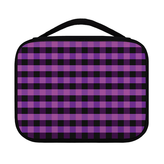Dark Purple Check Pattern Print Classic Bible Case