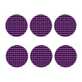 Dark Purple Check Pattern Print Coaster Set