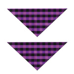 Dark Purple Check Pattern Print Dog Bandana