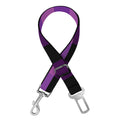 Dark Purple Check Pattern Print Dog Seat Belt
