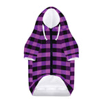 Dark Purple Check Pattern Print Dog Zip Up Hoodie
