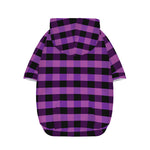 Dark Purple Check Pattern Print Dog Zip Up Hoodie