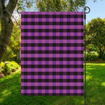 Dark Purple Check Pattern Print Garden Flag