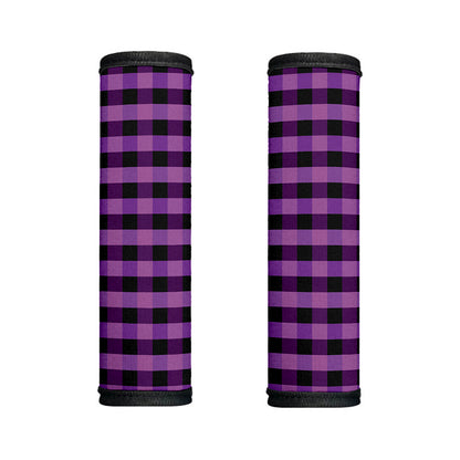 Dark Purple Check Pattern Print Handle Covers
