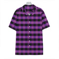 Dark Purple Check Pattern Print Hawaiian Shirt