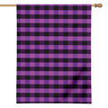 Dark Purple Check Pattern Print House Flag