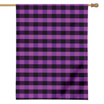 Dark Purple Check Pattern Print House Flag