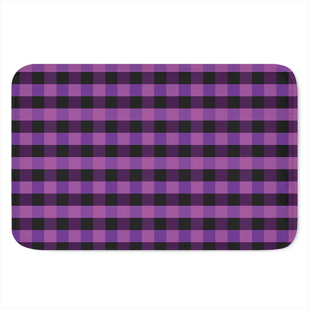 Dark Purple Check Pattern Print Indoor Door Mat