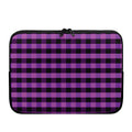 Dark Purple Check Pattern Print Laptop Sleeve