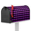Dark Purple Check Pattern Print Mailbox Cover