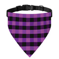 Dark Purple Check Pattern Print Over The Collar Dog Bandana