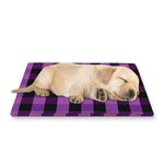 Dark Purple Check Pattern Print Pet Cooling Mat Cover