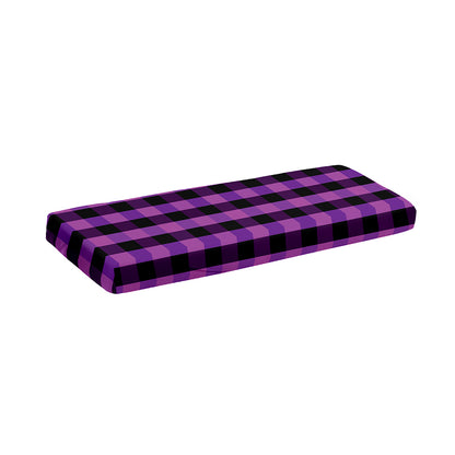 Dark Purple Check Pattern Print Piano Keyboard Cover