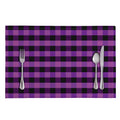 Dark Purple Check Pattern Print Placemat
