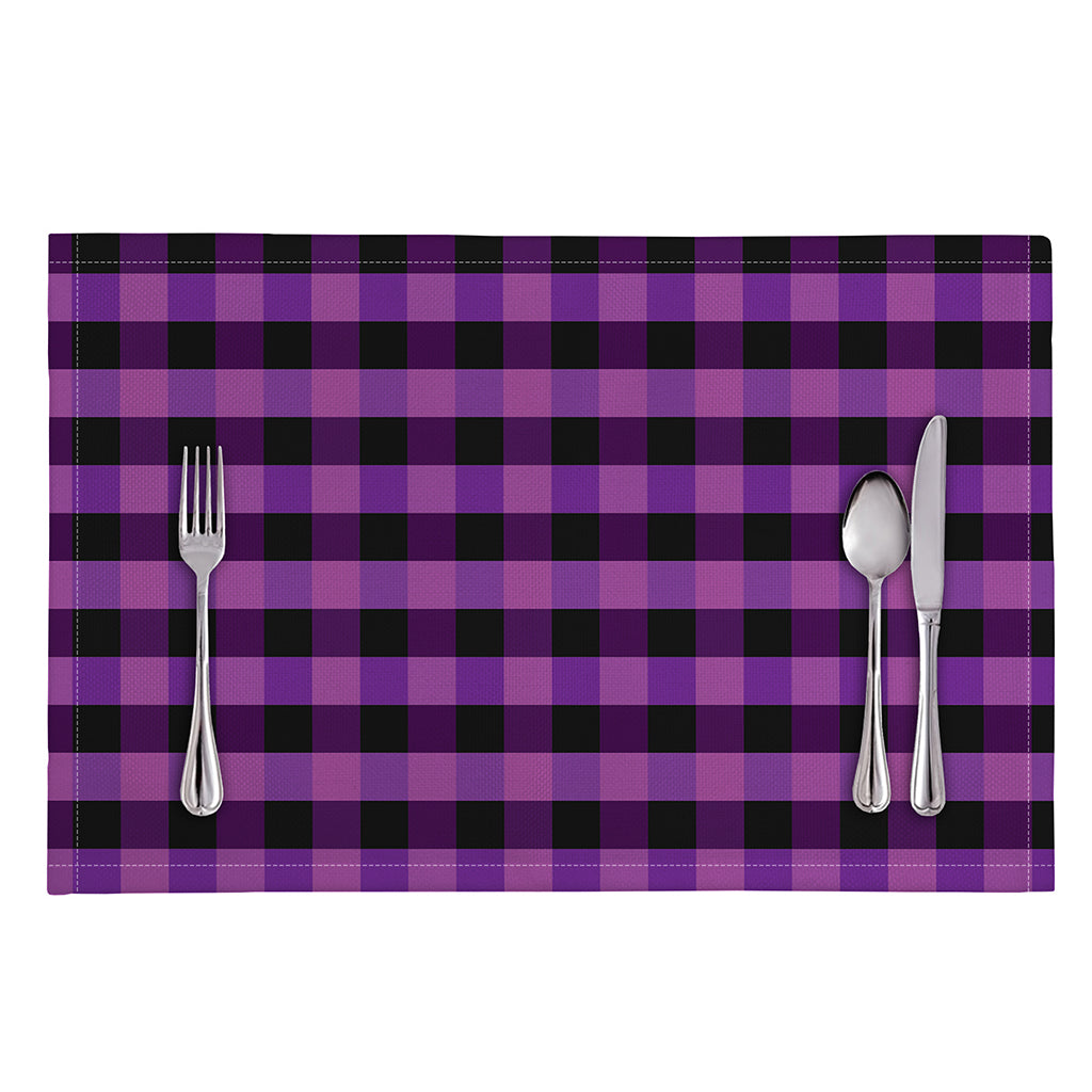 Dark Purple Check Pattern Print Placemat