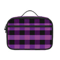 Dark Purple Check Pattern Print Portable Lunch Bag