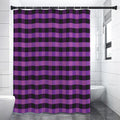 Dark Purple Check Pattern Print Premium Shower Curtain