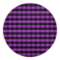 Dark Purple Check Pattern Print Round Blanket
