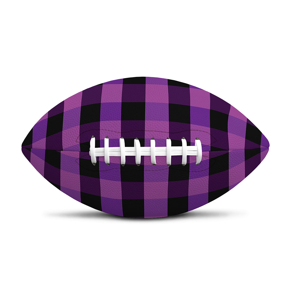 Dark Purple Check Pattern Print Rugby Ball