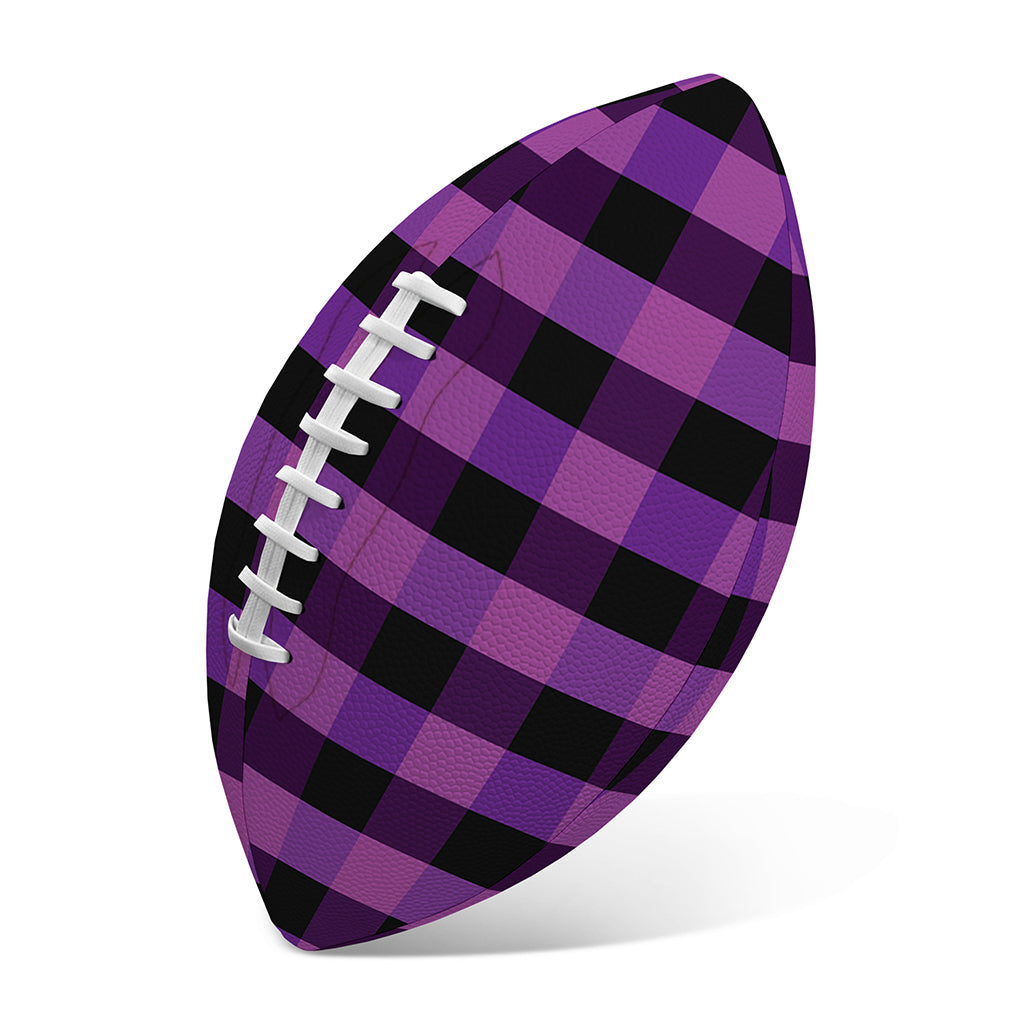 Dark Purple Check Pattern Print Rugby Ball