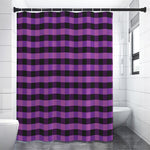 Dark Purple Check Pattern Print Shower Curtain