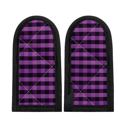 Dark Purple Check Pattern Print Skillet Handle Cover