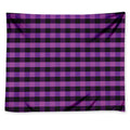Dark Purple Check Pattern Print Tapestry