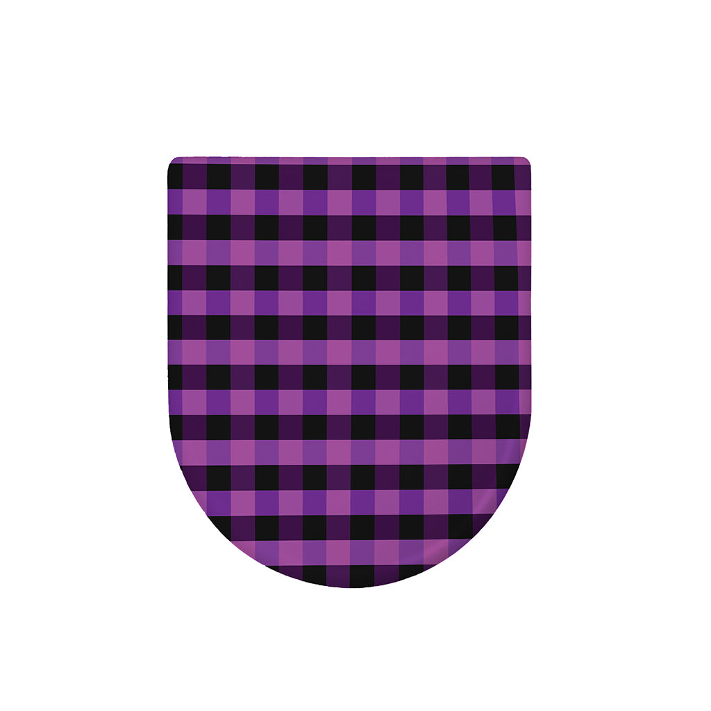 Dark Purple Check Pattern Print Toilet Lid Cover
