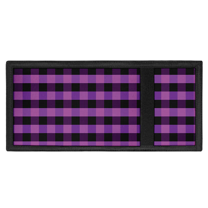 Dark Purple Check Pattern Print Trifold Wallet