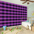 Dark Purple Check Pattern Print Wall Sticker