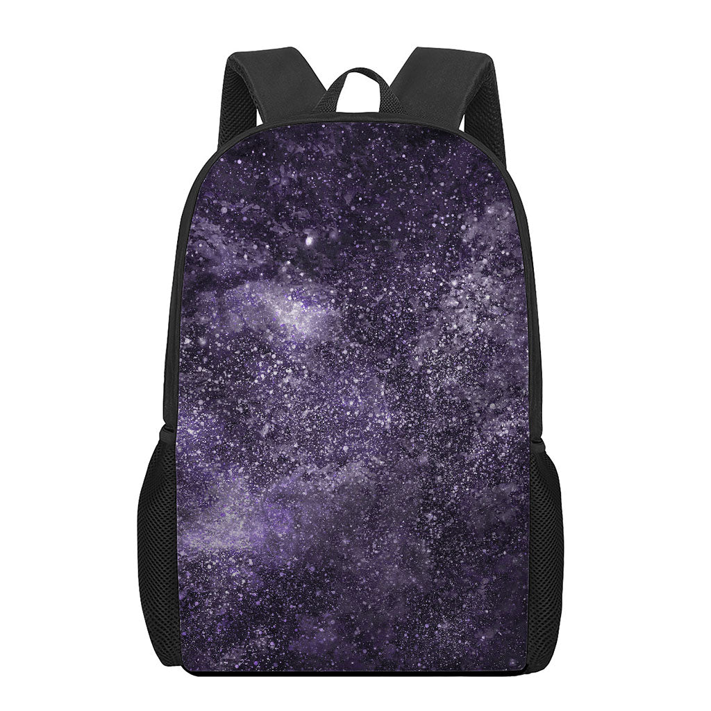 Dark Purple Cosmos Galaxy Space Print 17 Inch Backpack