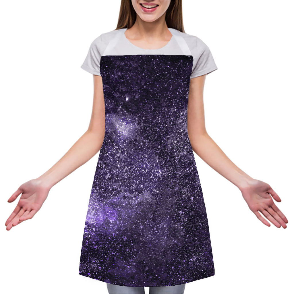 Dark Purple Cosmos Galaxy Space Print Adjustable Apron